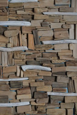 Driftwood.beach Driftwood.beach driftwood arka planı. Deniz mavisi ve kahverengi ağaç dalları seti. Donanma tarzında dekoratif panel. Driftwood dekorasyon denizcilik stili. Düz katman.