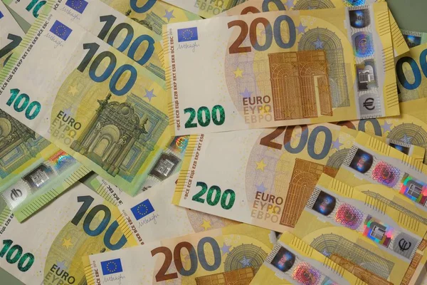 De l'argent. Billets en euros arrière-plan. Finance et épargne. Monnaie de l'Union européenne — Photo