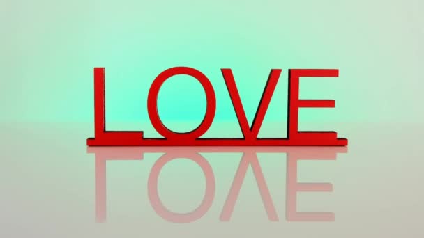 Valentines Day. Love and relationships.Love concept. Red Love on a green background — Stock Video