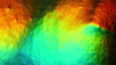 çok renkli arka plan. Mavi, yeşil, turuncu renkli parlak yüzey. Hafif yansımalı laktar desen. Noel ve Yeni Yıl duvar kağıtları. 4k görüntü