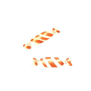 Suluboya lolipop çizimi beyaz arka planda izole edilmiş. Cadılar Bayramı şekeri, Noel şekeri