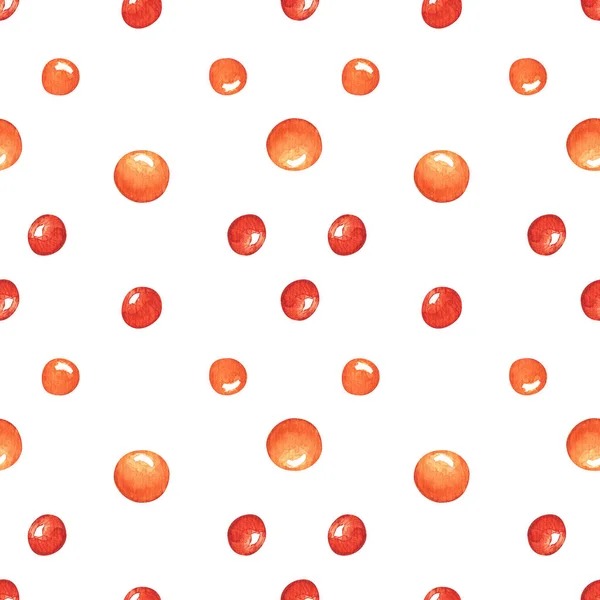 Padrão sem costura aquarela com bolhas laranja e vermelha. Fundo para papel de parede e decoração de interiores. — Fotografia de Stock