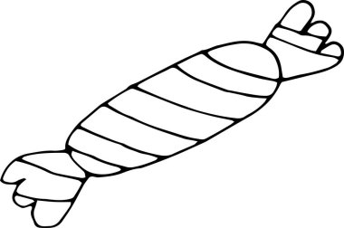 Vektör eli çizilmiş lolipop. Cadılar Bayramı şekeri, Noel şekeri