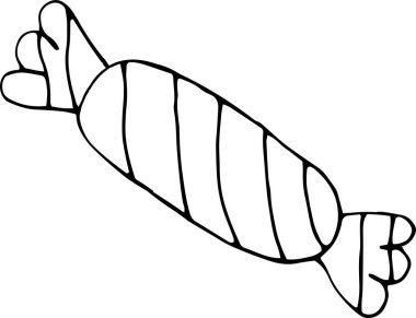 Vektör eli çizilmiş lolipop. Cadılar Bayramı şekeri, Noel şekeri