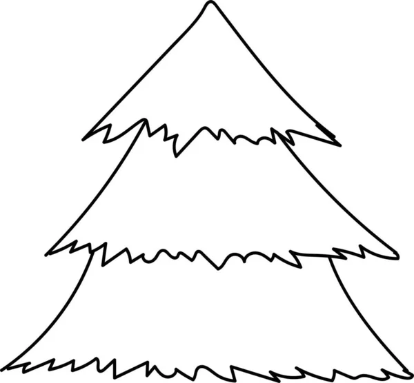 病媒手绘涂鸦圣诞树。除夕夜图解 — 图库矢量图片