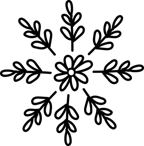 Το χέρι του διανυσματικού ζωγράφισε νιφάδες χιονιού. Πρωτοχρονιά χειμώνα εικονογράφηση — Διανυσματικό Αρχείο