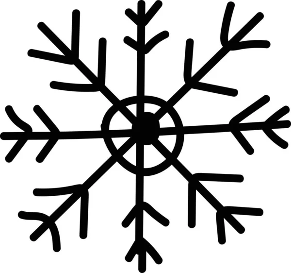 Το χέρι του διανυσματικού ζωγράφισε νιφάδες χιονιού. Πρωτοχρονιά χειμώνα εικονογράφηση — Διανυσματικό Αρχείο
