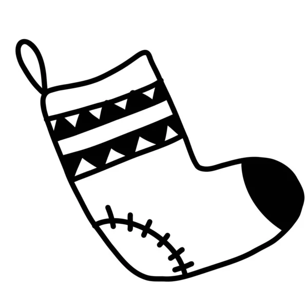 Рождественский носок в векторном формате. — стоковый вектор
