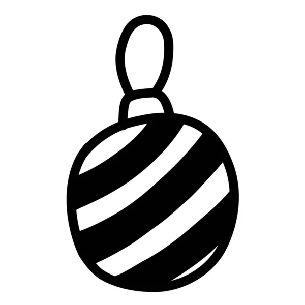 Garabato dibujado a mano de la bola de Navidad. Ilustración vectorial — Archivo Imágenes Vectoriales