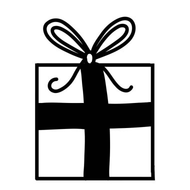 El çizimi hediye kutusu vektör biçiminde