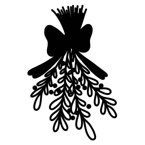 Handgetekende doodle van Kerst maretak in vector formaat — Stockvector
