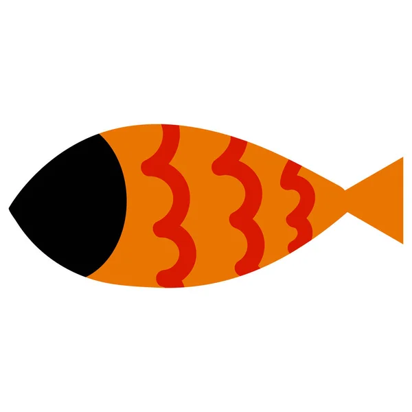 Illusione vettoriale di pesce in stile cartone animato piatto. Abitanti marini che pescano in stile infantile — Vettoriale Stock