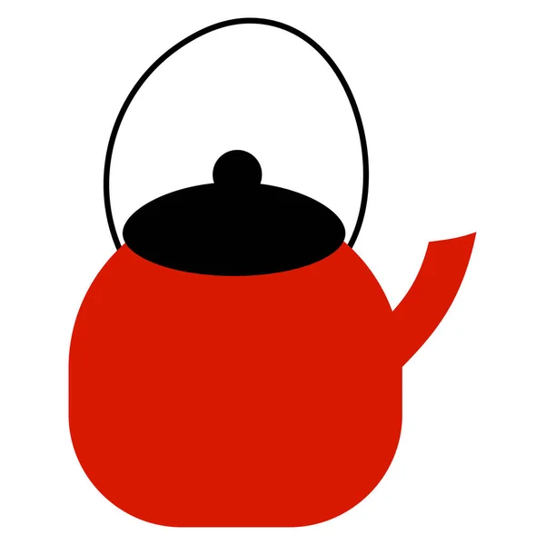 Vector illustration of teapot in cartoon flat style. Teakettle on white background — Archivo Imágenes Vectoriales