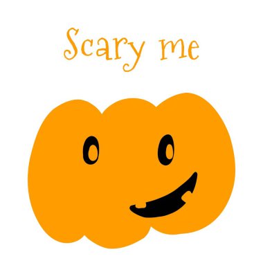 Beyaz arkaplanda çizilmiş Cadılar Bayramı balkabağının vektör çizimi.