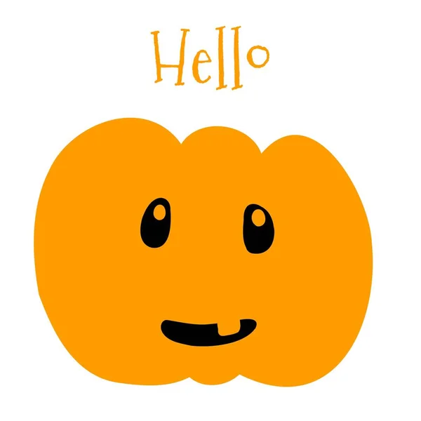 Ilustración vectorial de calabaza de Halloween en estilo dibujado a mano sobre fondo blanco. — Archivo Imágenes Vectoriales