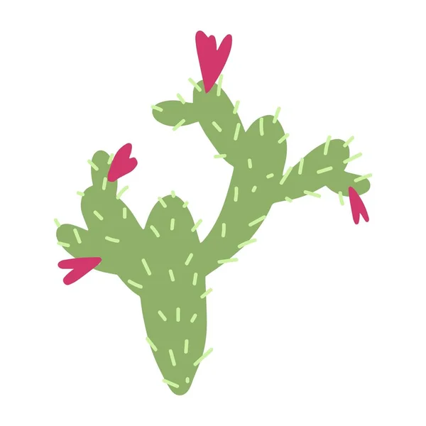 Ilustrasi vektor kaktus di tangan kartun menggambarkan gaya scandinavia yang naif untuk pakaian bayi, desain tekstil dan produk, kertas dinding, kertas pembungkus, kartu, scrapbooking - Stok Vektor