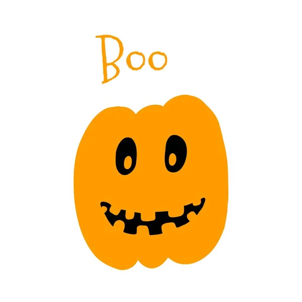 Illustration vectorielle de citrouille d'Halloween dessinée à la main sur fond blanc. — Image vectorielle