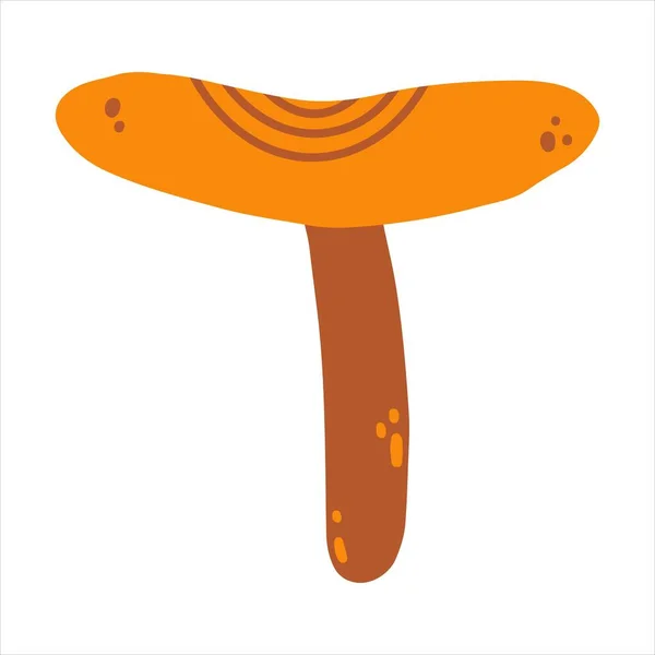 Vector Ilustração do cogumelo desenhado à mão em desenho animado estilo infantil no fundo branco, elementos de queda para vestuário de bebê, têxtil e design de produto, papel de parede, papel de embrulho, cartão, scrapbooking — Vetor de Stock