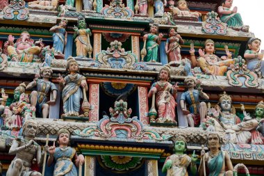 Hinduizm heykel Singapur Sri Mariamman Tapınağı