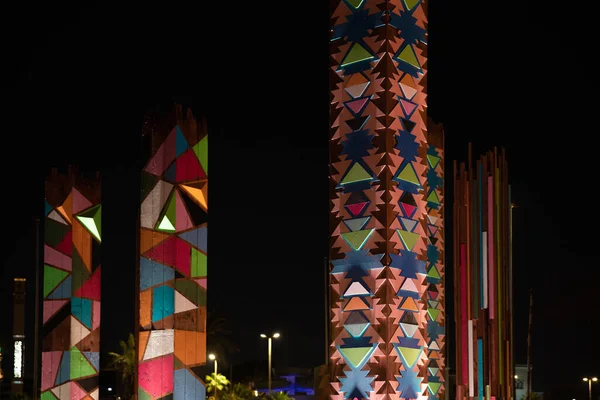 Pillars Colored Artwork Balad Jeddah Saudi Arabia July 2020 — Stock Photo, Image