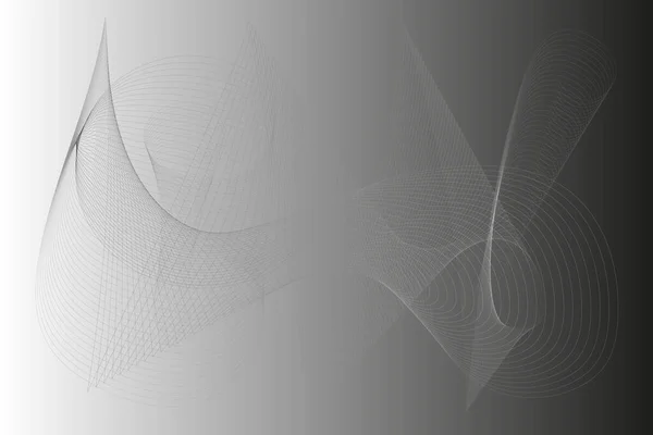 Fondo Abstracto Vectorial Blanco Negro Forma Geométrica Hecha Líneas Onduladas — Vector de stock