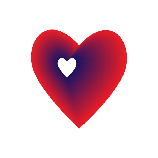 Imagen Vectorial Abstracta Corazón Rojo Transición Azul Elemento Aislado Sobre — Archivo Imágenes Vectoriales