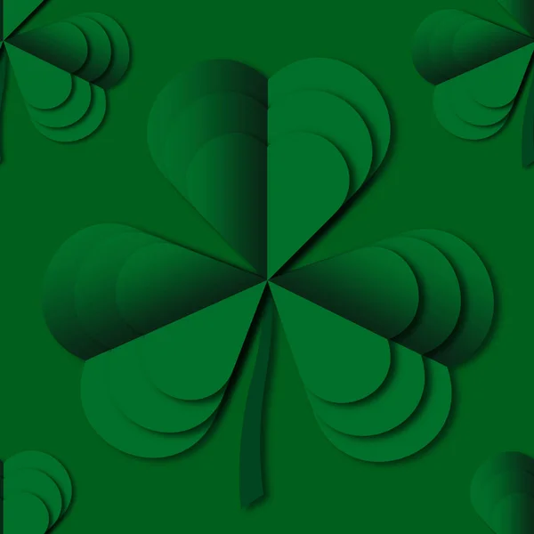 Зеленый Бесшовный Растровый Рисунок День Святого Патрика Зеленые Листья Клевера — стоковое фото