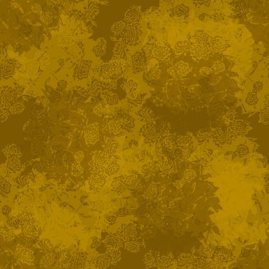 Kusursuz bir çiçek desenli gül buketi. Okher renkleri ile resimleme.