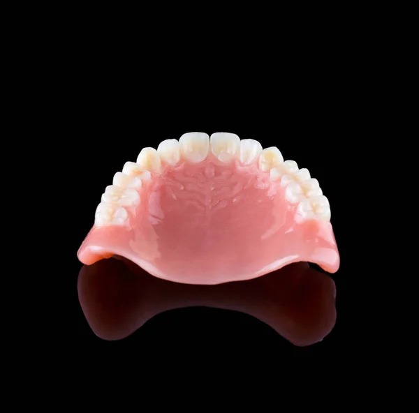 Komplett Maxillary Protes Upp Och Ner Baksidan Med Reflektion Färg — Stockfoto