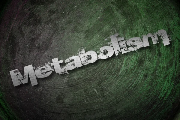 Metabolismus-Text zum Hintergrund Stockbild