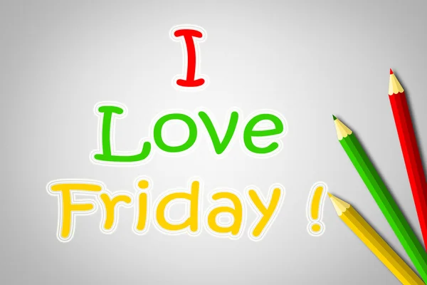 I Love Friday Concept — Stock Photo, Image