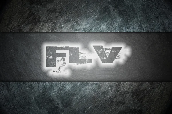 Texto FLV em segundo plano — Fotografia de Stock