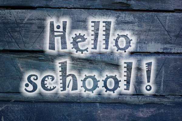 Hallo school schoolbord — Stockfoto