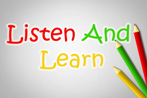 Lyssna och lär Begreppet — Stockfoto