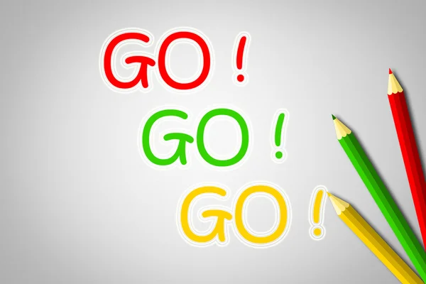 Go Go Go Concepto — Foto de Stock