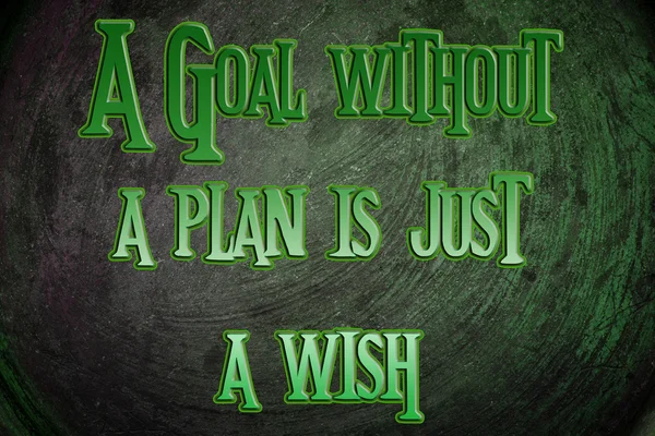 A Goal Without A Plan Is Just A Wish Concept — Stock Photo, Image