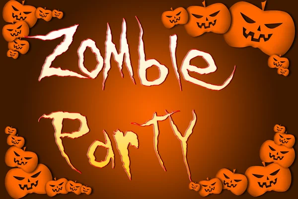 Halloween Zombie Party texte sur fond — Photo