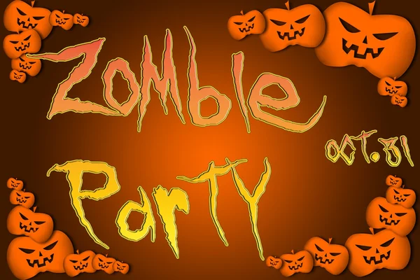 Halloween Zombie Party texto no fundo — Fotografia de Stock