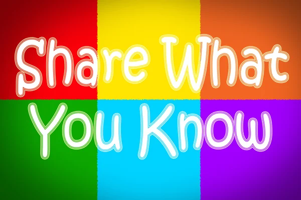 Share What You Know Concept — Stock Photo, Image