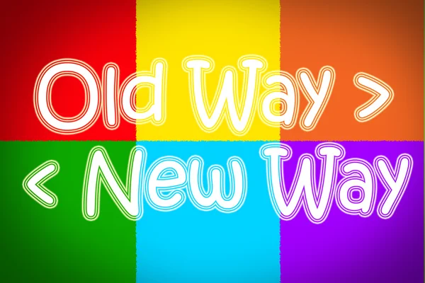 Old way new way Konzept — Stockfoto