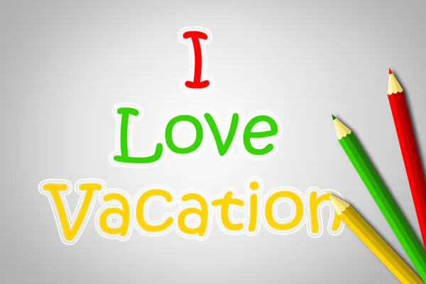 I Love Vacation Concept — Fotografie, imagine de stoc