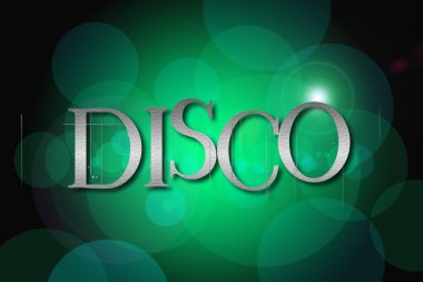 Vintage bokeh arka plan, işareti kavramı üzerinde disko kelime