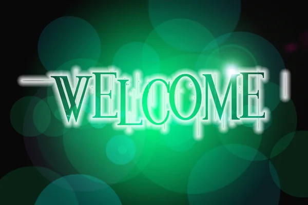 Welcome word on vintage bokeh background, concept sign — Stock Photo, Image