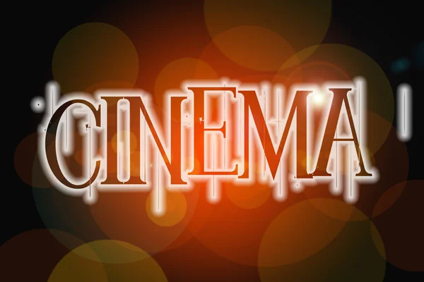 Cinema word on vintage bokeh background, concept sign — Stock Photo, Image