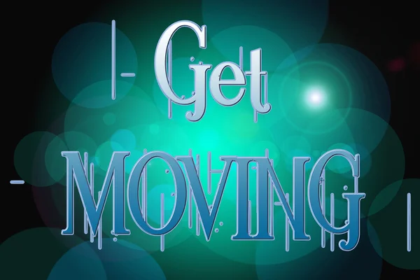 Get Moving słowo na tle starodawny bokeh, koncepcja — Zdjęcie stockowe