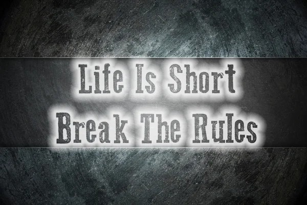 La vida es una ruptura corta El concepto de las reglas —  Fotos de Stock