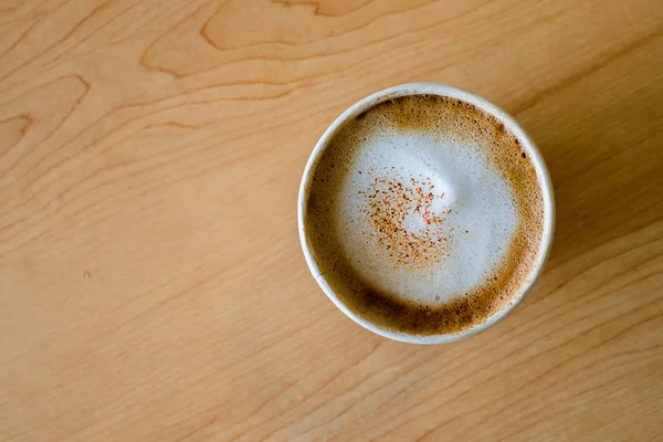 Kağıt bardak, kahve sıcak odasının Üstten Görünüm