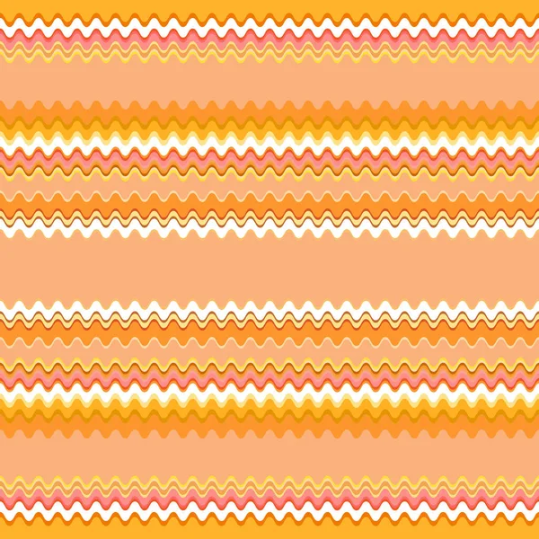 无缝隙的黄橙图案 横向波浪形条纹 宽度不同 你的任何一个大胆的广告项目的时尚和迷人的装饰 — 图库矢量图片