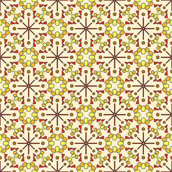 Nahtlose Abstrakte Muster Mosaik Aus Farbigen Runden Elementen Gelben Braunen — Stockvektor