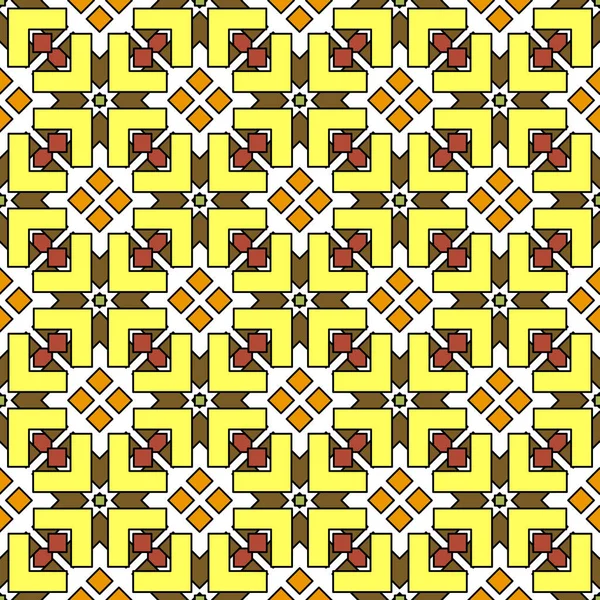 Комплексний Безшовний Геометричний Візерунок Багатошаровий Перетин Фігурних Елементів Ромбів Шевронів — стоковий вектор